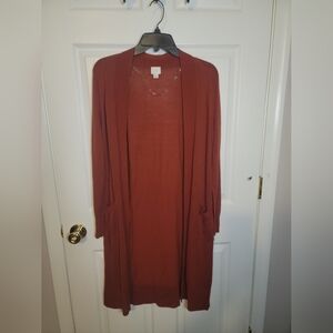 a new day S Women's Rust Duster Cardigan